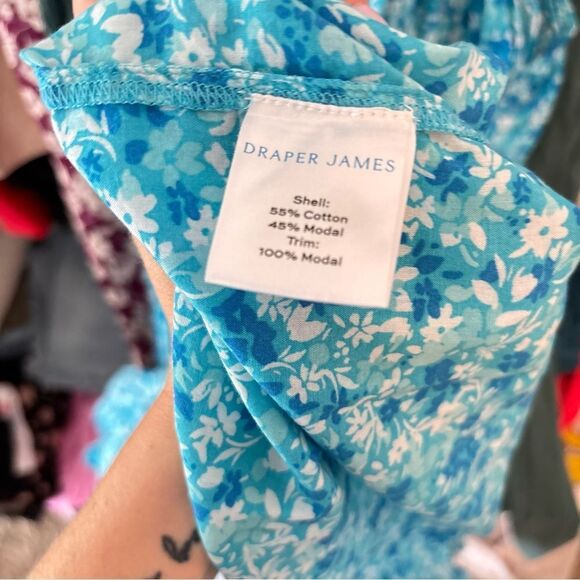 Draper James Womens Small Flutter Sleeve Maxi Dress Blue Aster Floral XXL - Picture 5 of 5